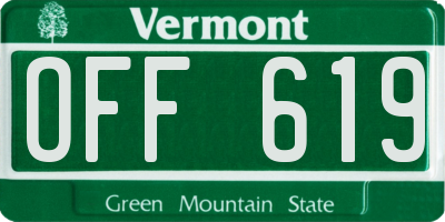 VT license plate OFF619