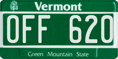 VT license plate OFF620