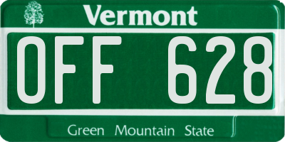 VT license plate OFF628