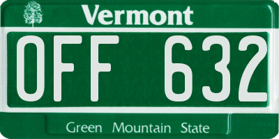 VT license plate OFF632