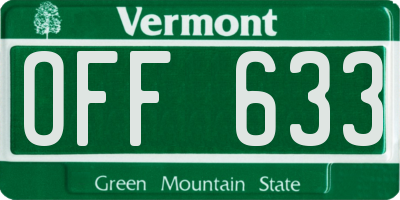 VT license plate OFF633