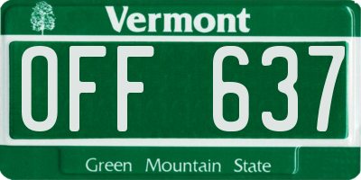 VT license plate OFF637