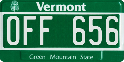 VT license plate OFF656