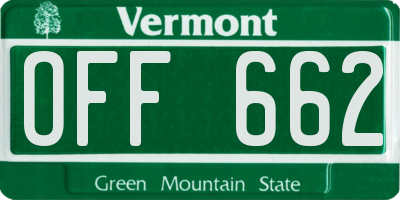 VT license plate OFF662