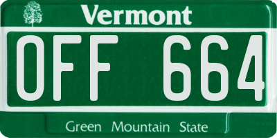 VT license plate OFF664