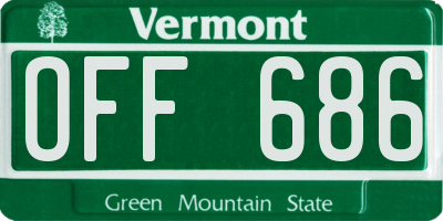 VT license plate OFF686