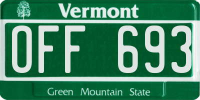 VT license plate OFF693