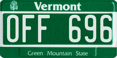 VT license plate OFF696