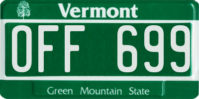 VT license plate OFF699