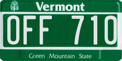 VT license plate OFF710