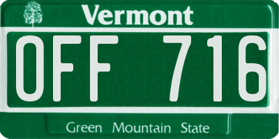 VT license plate OFF716