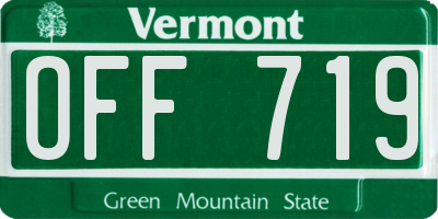 VT license plate OFF719