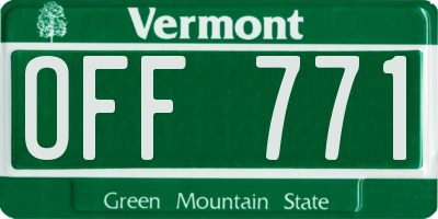 VT license plate OFF771