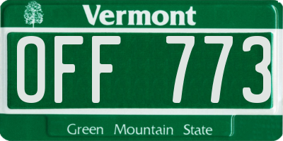 VT license plate OFF773