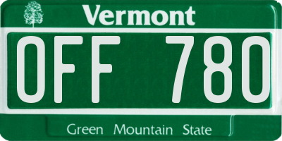 VT license plate OFF780