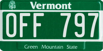VT license plate OFF797