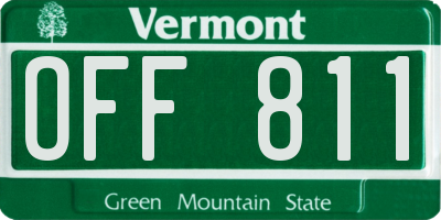 VT license plate OFF811