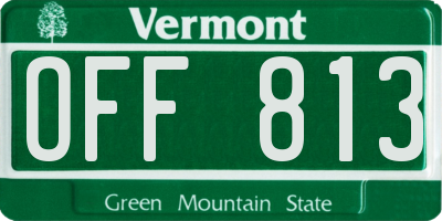 VT license plate OFF813