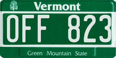VT license plate OFF823