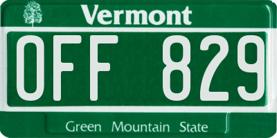 VT license plate OFF829