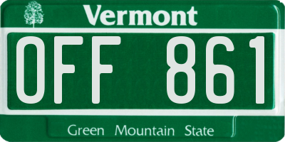 VT license plate OFF861