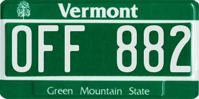 VT license plate OFF882