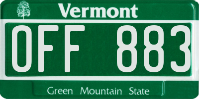 VT license plate OFF883