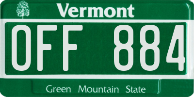 VT license plate OFF884