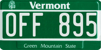 VT license plate OFF895