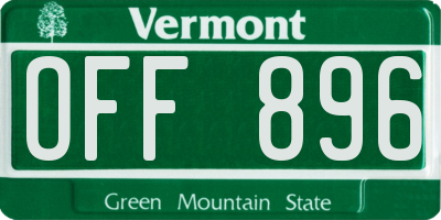 VT license plate OFF896