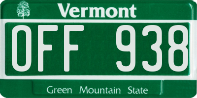 VT license plate OFF938