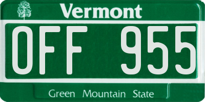 VT license plate OFF955