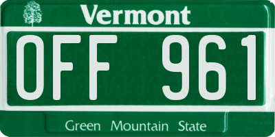 VT license plate OFF961