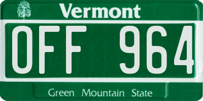 VT license plate OFF964