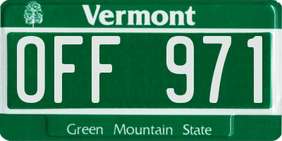 VT license plate OFF971
