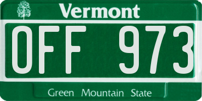 VT license plate OFF973