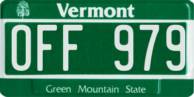 VT license plate OFF979