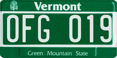 VT license plate OFG019