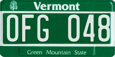 VT license plate OFG048