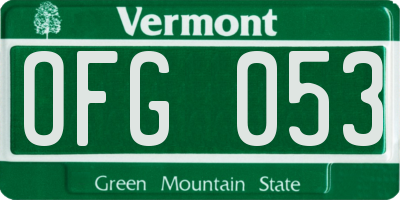VT license plate OFG053