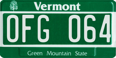 VT license plate OFG064