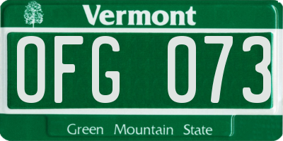 VT license plate OFG073
