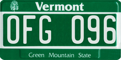VT license plate OFG096