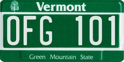VT license plate OFG101