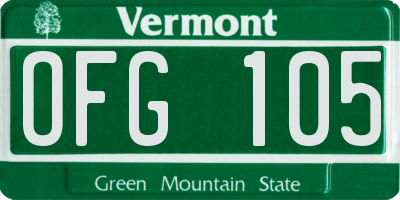 VT license plate OFG105