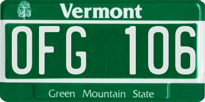 VT license plate OFG106