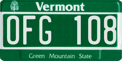 VT license plate OFG108