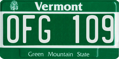 VT license plate OFG109