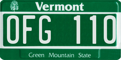 VT license plate OFG110
