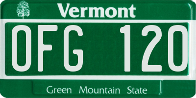 VT license plate OFG120